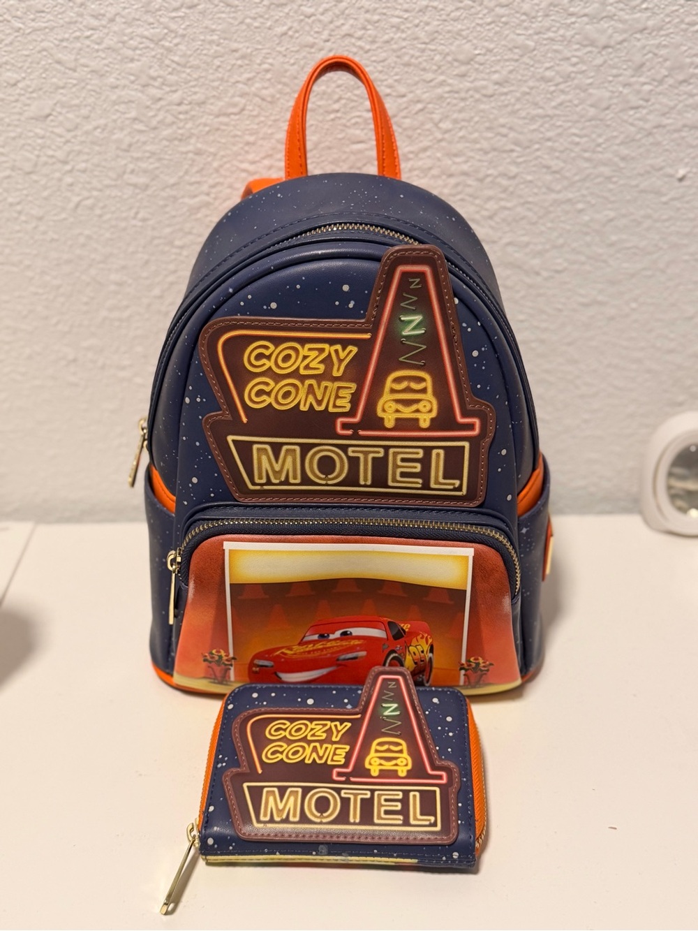 Glow in the Dark Cozy Cone Motel Cars Mini Backpack with Wallet